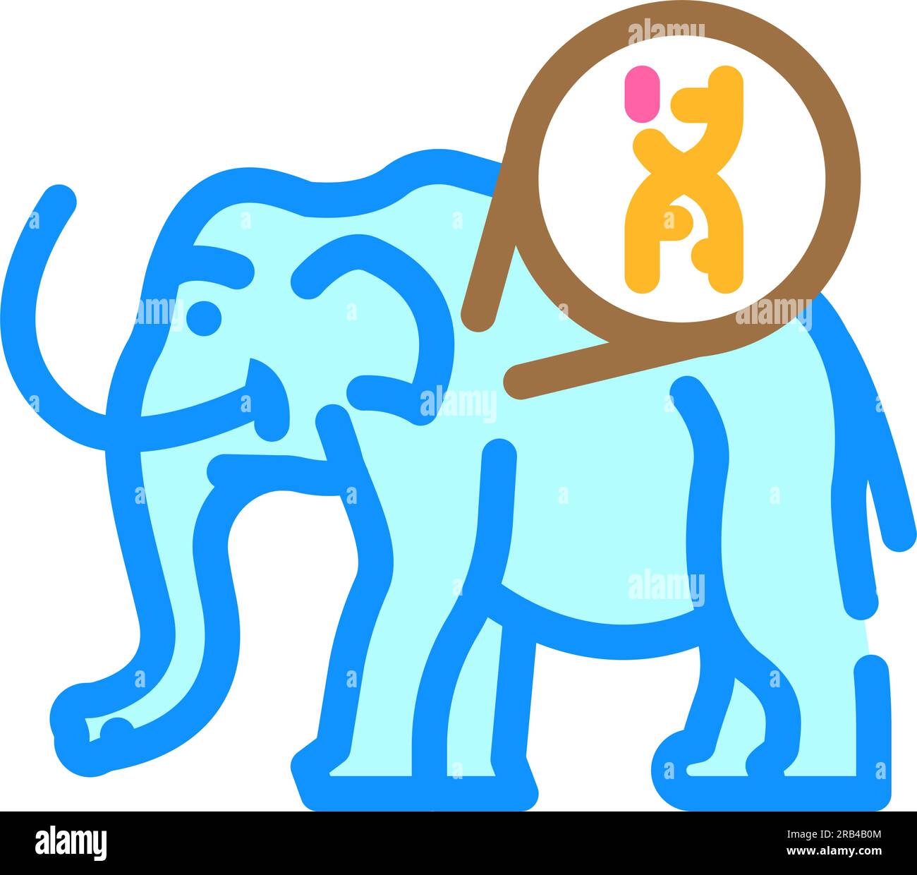 extinct species resurrected future technology color icon vector