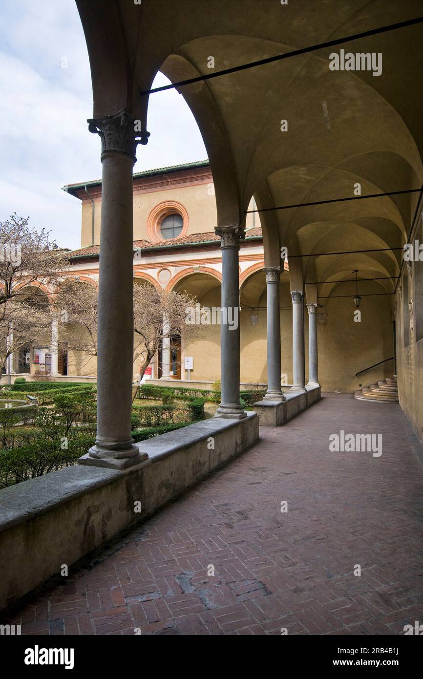 Cloister, Santa Maria delle Grazie, Milan, Italy Stock Photo