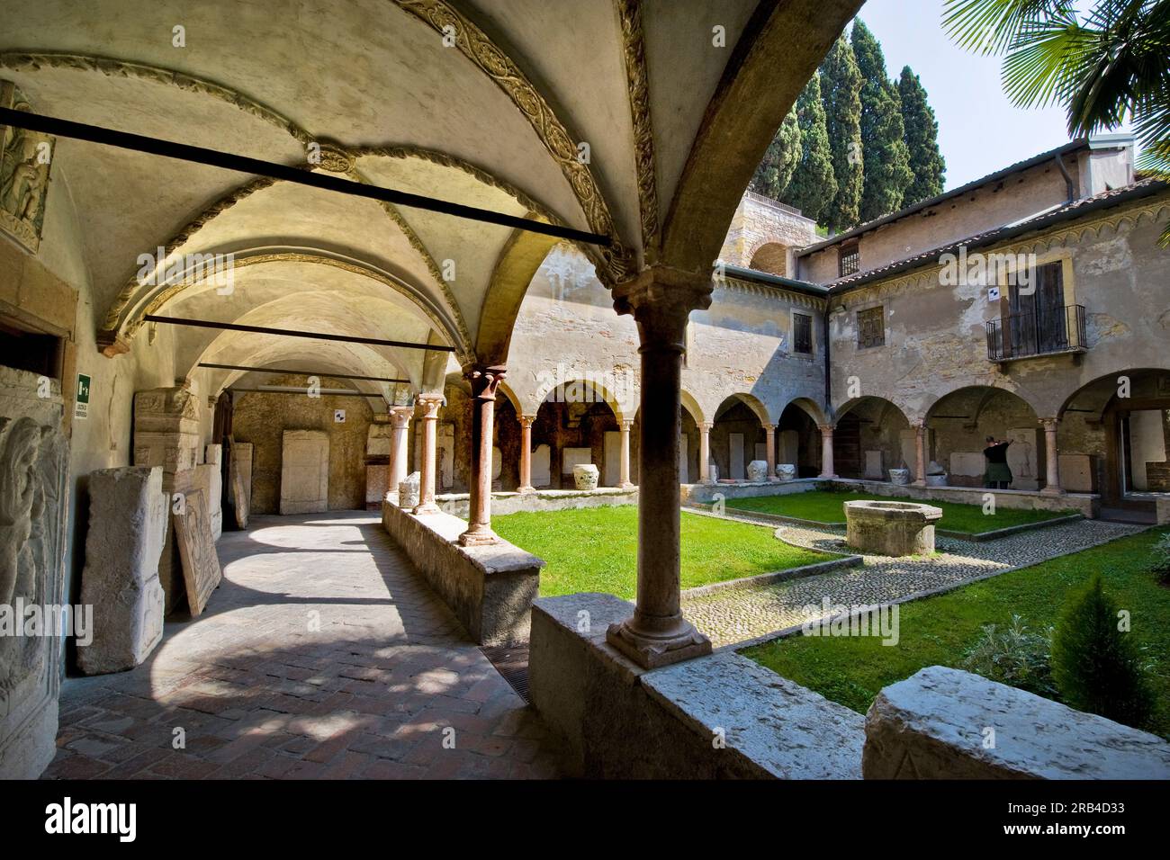 Cloister, Roman museum, archaeological, Verona, Veneto, Italy Stock Photo