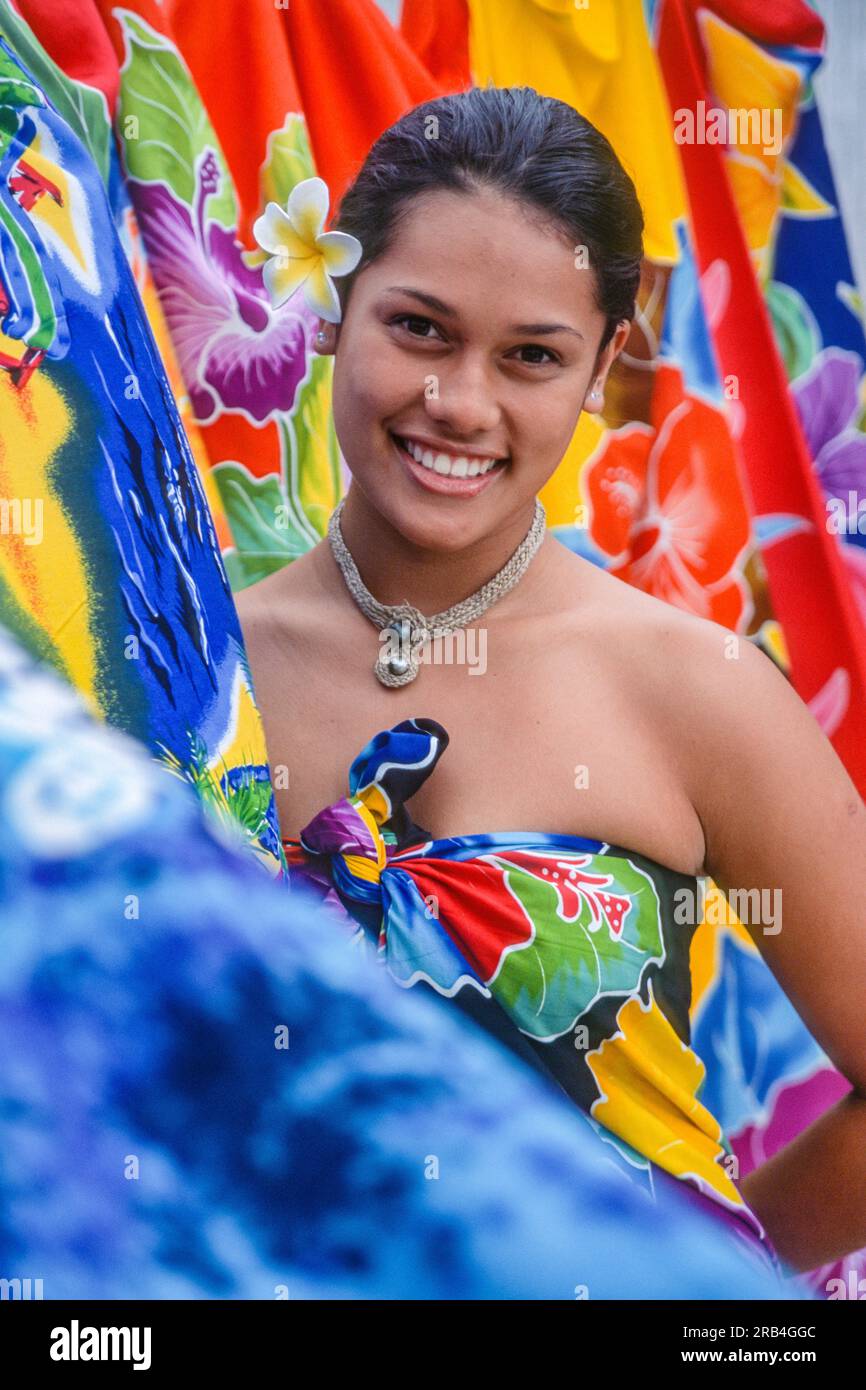 Female Cook Islander, Cook Islands, South Pacific Ocean, Polynesia