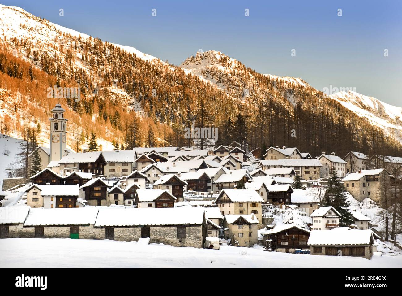 Switzerland, Canton Ticino, Bosco Gurin Stock Photo