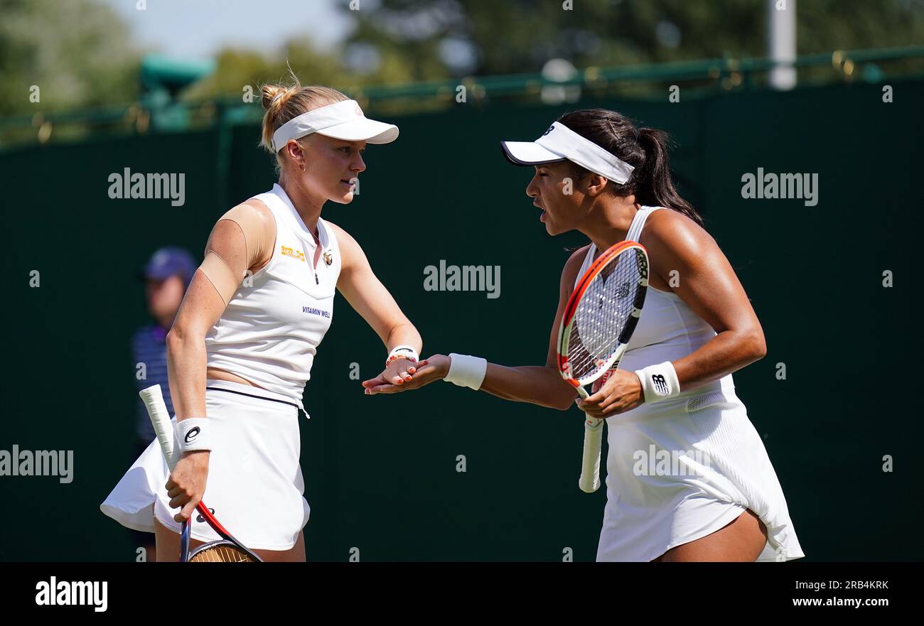 Heather Watson And Harriet Dart (left) During Their Ladies Doubles ...