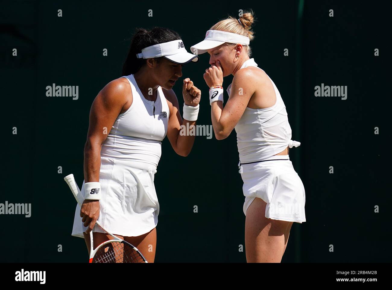 Heather Watson and Harriet Dart (right) during their Ladies Doubles