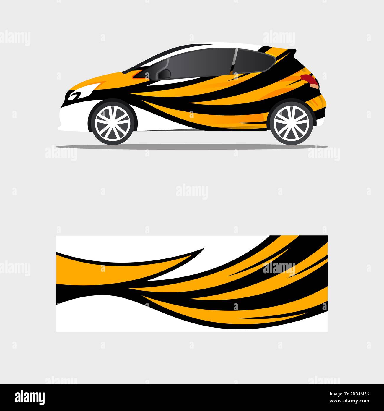 wrapping car decal flame wavy design vector Stock Vector