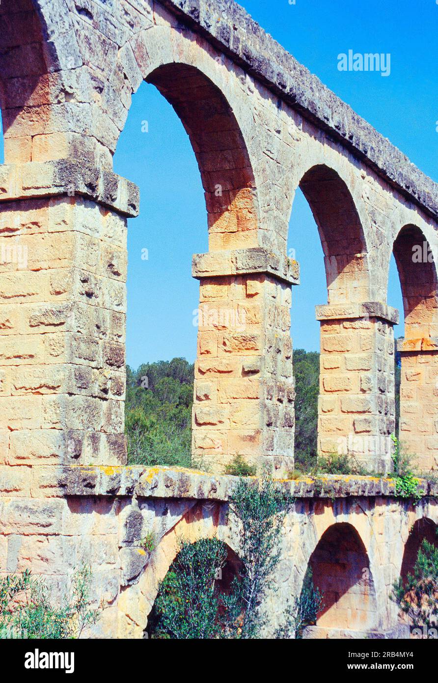 Puente del Diablo, Roman aqueduct. Tarragona, Catalonia, Spain. Stock Photo