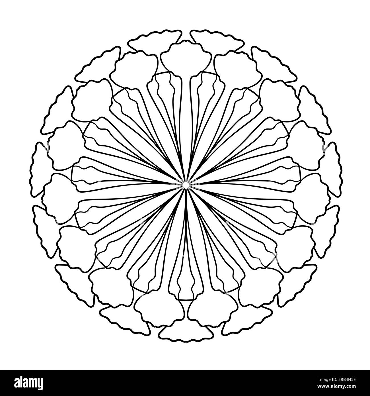 Mandala ornament. Coloring book page. T-shirt, greeting card, stickers, tattoos, decorations for interior design. Vectorillustration on white backgrou Stock Vector