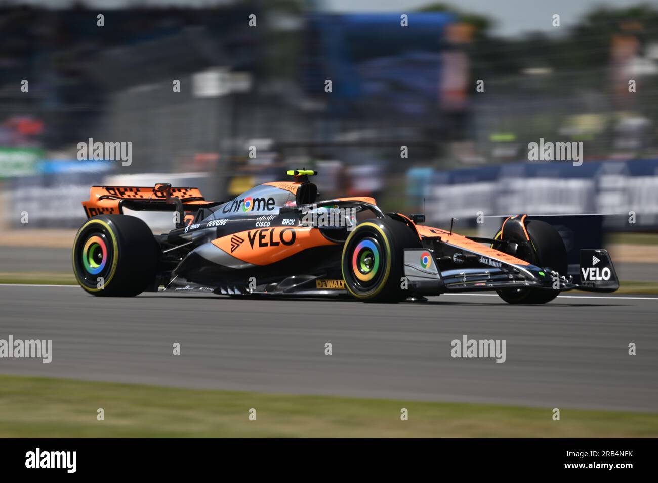 7th July 2023 Silverstone Circuit, Northamptonshire, England Formula 1 2023 Aramco British F1 Grand Prix Free Practice Day; Lando Norris of the McLaren-Mercedes team during the first practice session Credit Action Plus