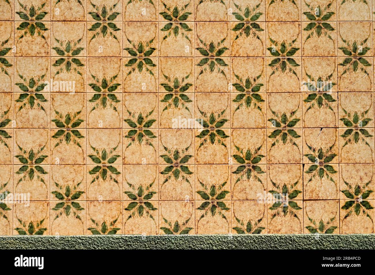 Traditional Portuguese tiles on wall of building Stock Photo