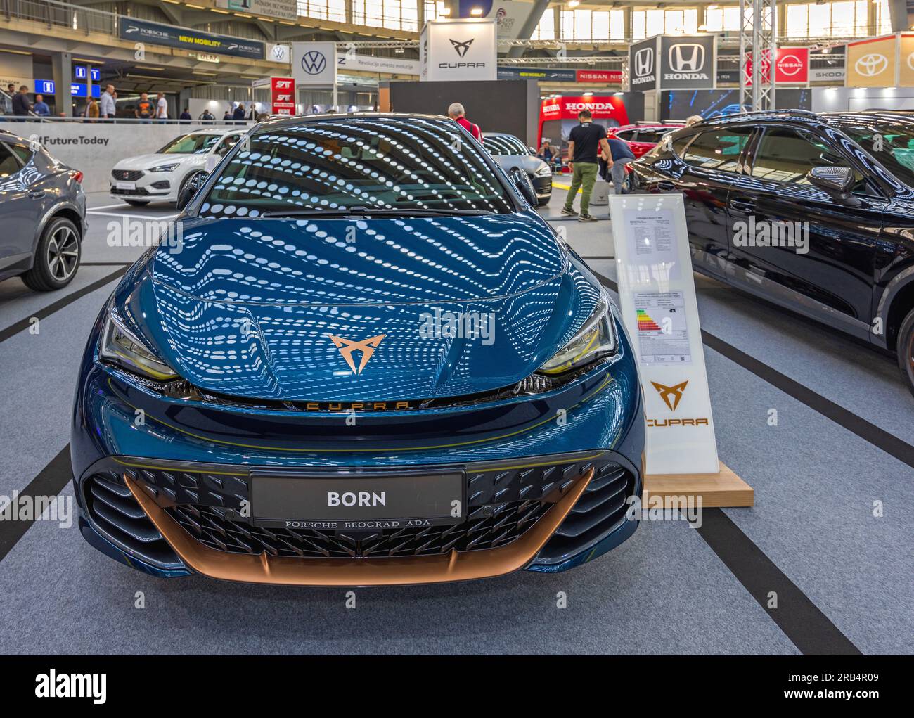 Belgrade, Serbia March 22, 2023 New Cupra Born Electric Car From