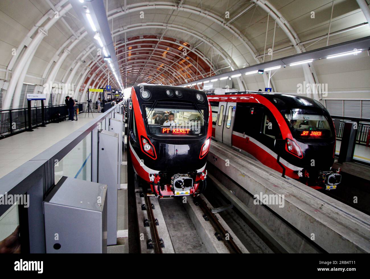 Jakarta. 6th July, 2023. Trains for the Light Rail Transit (LRT