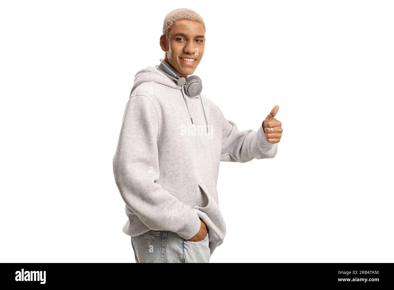 Teenager thumbs up african hi-res stock photography and images - Alamy