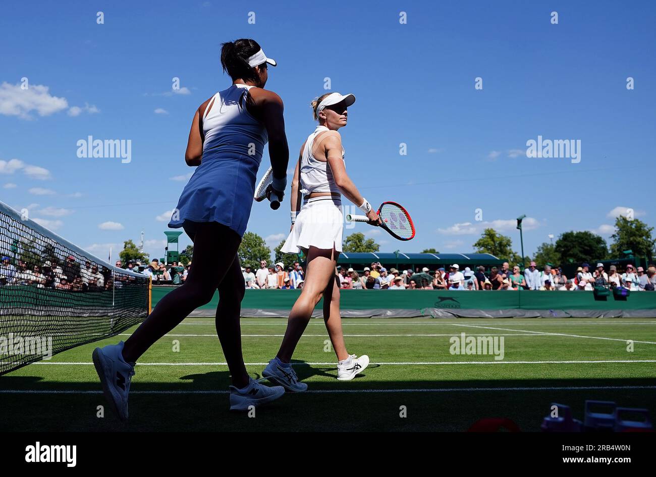 Heather Watson and Harriet Dart (right) during their Ladies Doubles