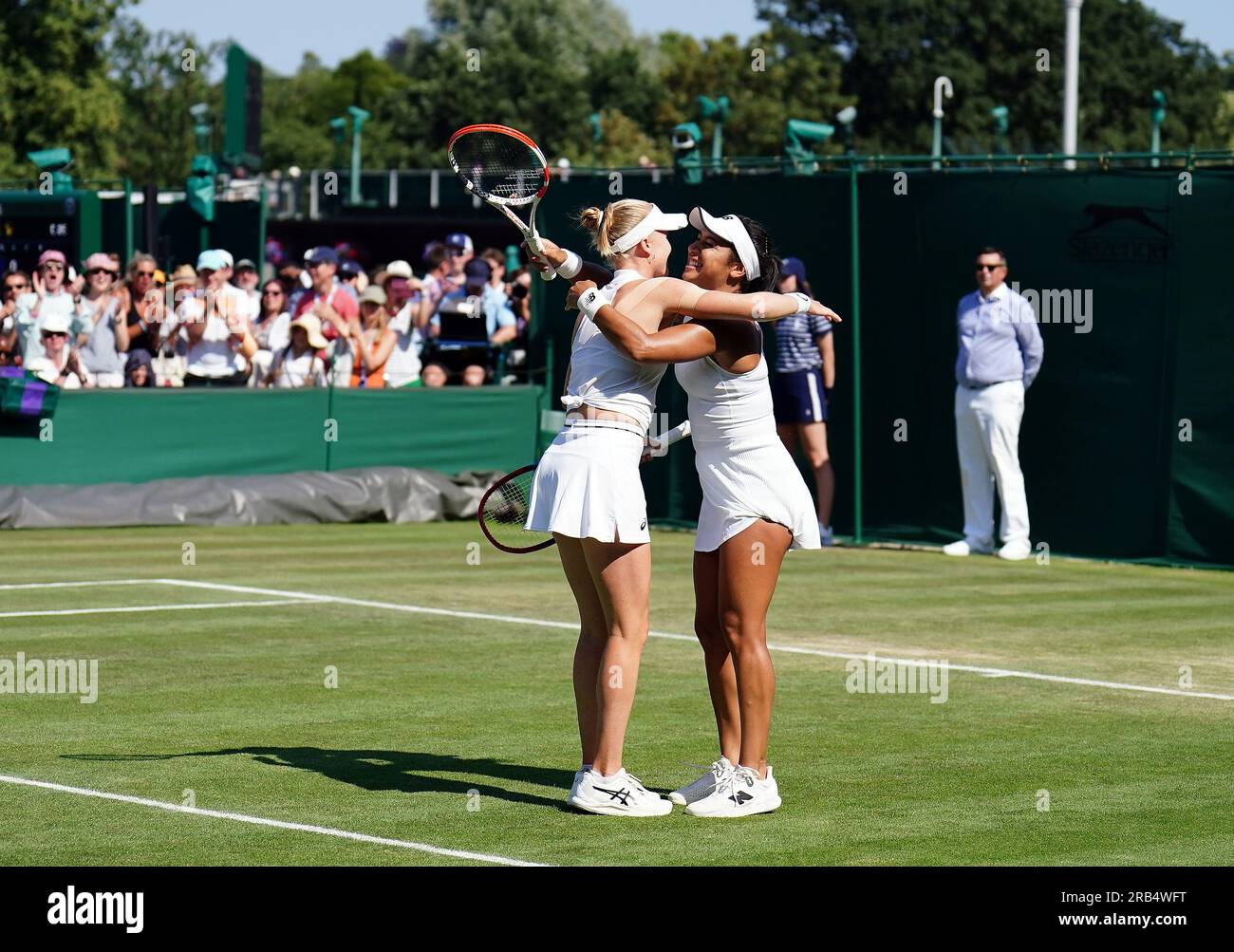 Heather Watson and Harriet Dart celebrate winning their Ladies Doubles