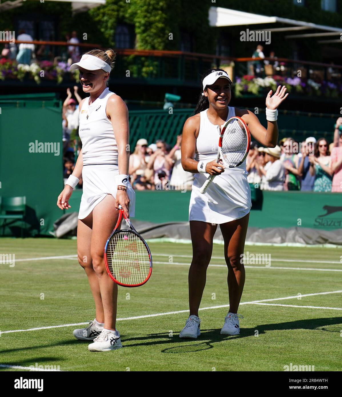 Heather Watson and Harriet Dart celebrate winning their Ladies Doubles