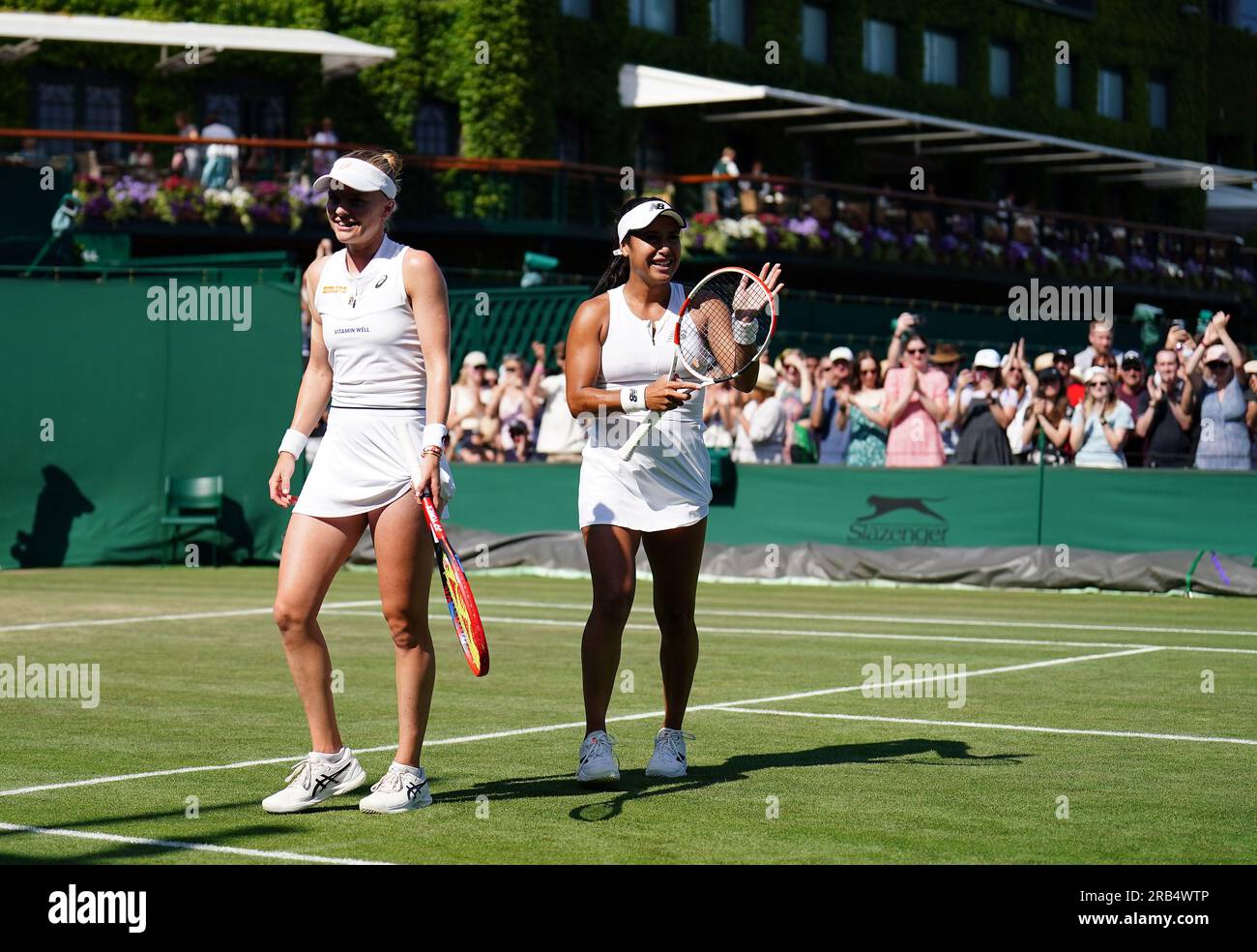 Heather Watson and Harriet Dart celebrate winning their Ladies Doubles