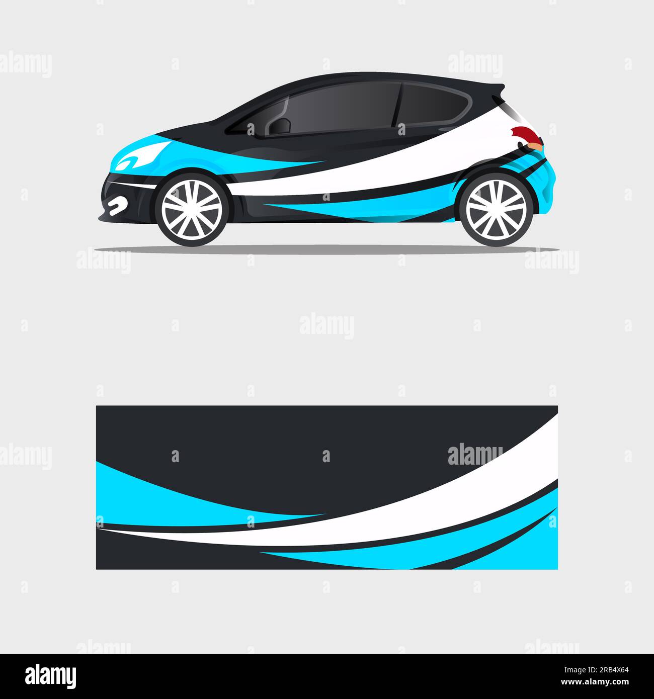 wrapping car decal wave blue design vector Stock Vector