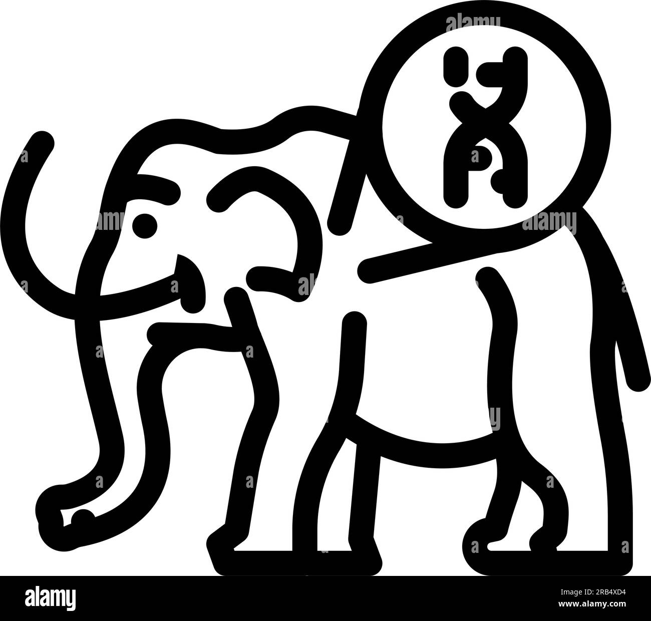 extinct species resurrected future technology line icon vector