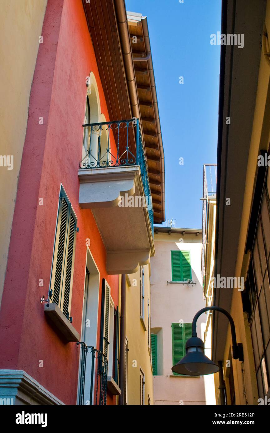 Traditional houses. Campione d'Italia. Italy Stock Photo