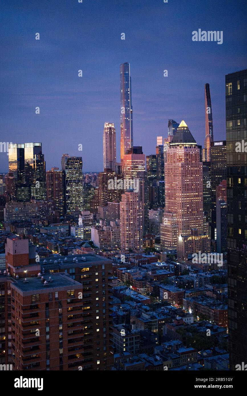 Night view of Midtown Manhattan Stock Photo