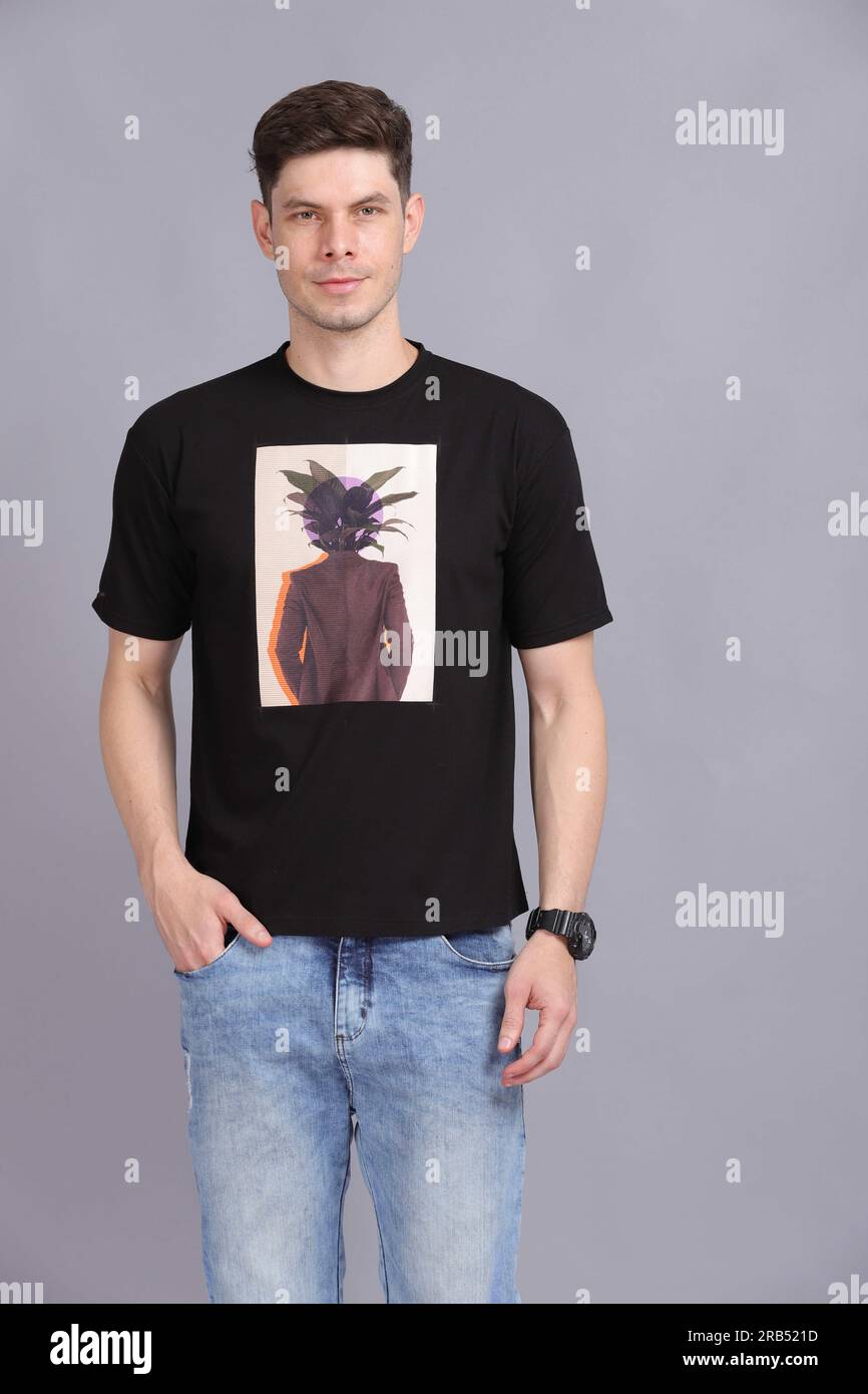 T shirt model male hi-res stock photography and images - Alamy