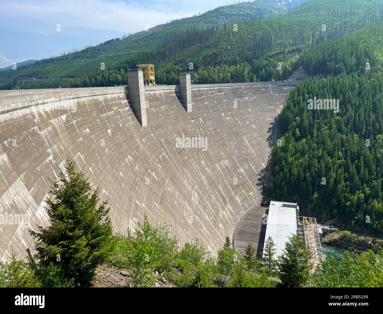 Hungry Horse, MT USA May 20, 2023 The Hungry Horse Dam and Reservoir