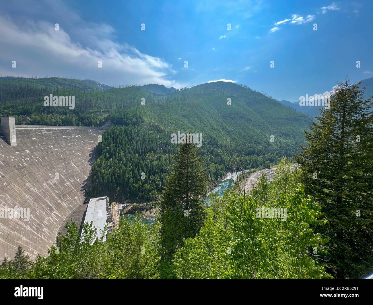 Hungry Horse, MT USA May 20, 2023 The Hungry Horse Dam and Reservoir