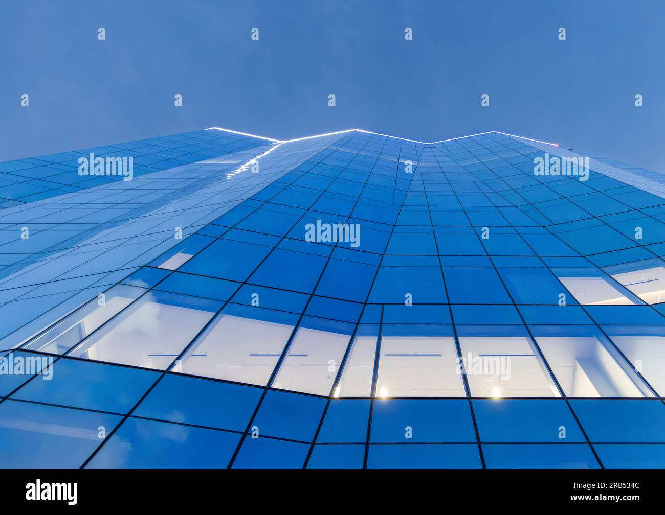 looking up the exterior facade of the firstbank building in nashville