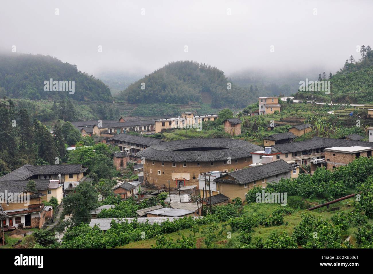 China. Fujian province. Tian Lu Kheng village. tulou house Stock Photo