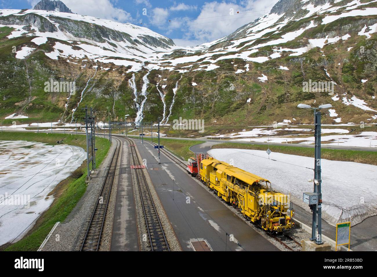 Switzerland. Canton Uri. Oberalppass. railway Stock Photo