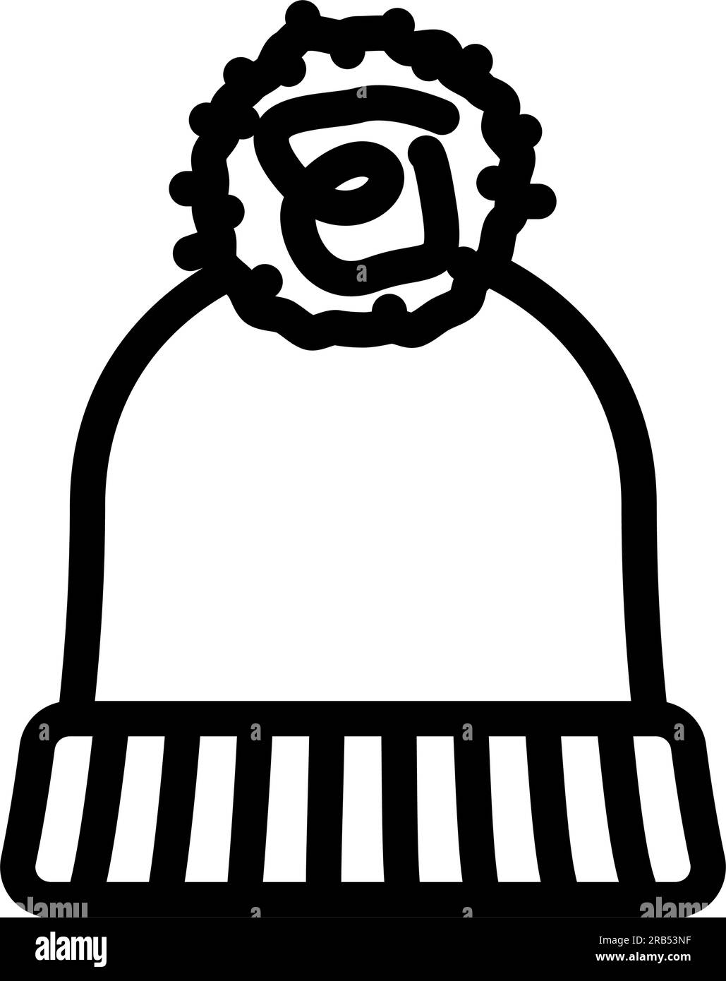 hat knitting wool line icon vector illustration Stock Vector Image