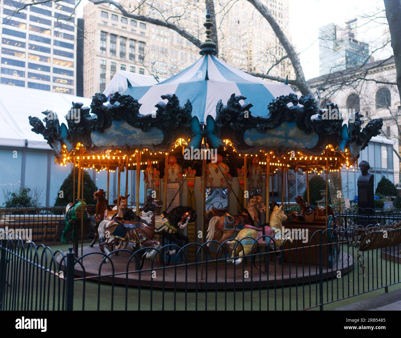 Bryant Park carousel, NYC Stock Photo - Alamy