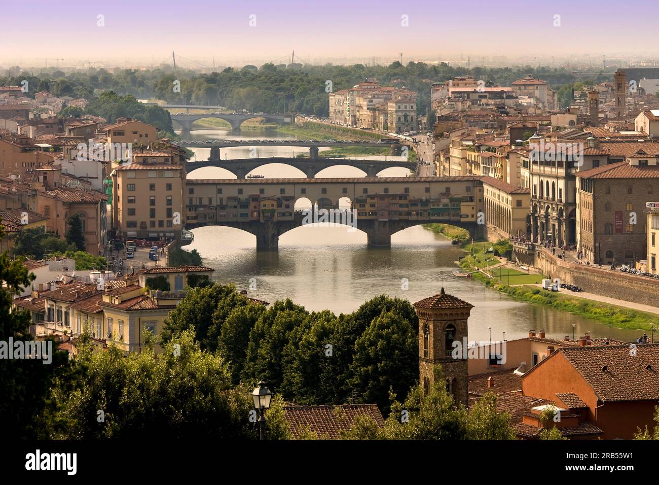Ponte vecchio. arno river. Florence Stock Photo