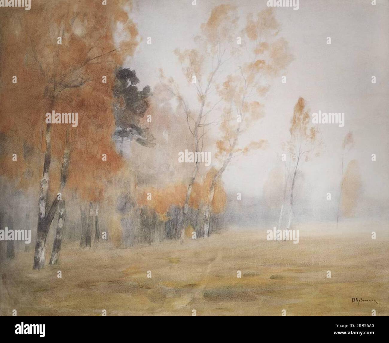 Mist. Autumn. 1899; Russian Federation by Isaac Levitan Stock Photo Alamy