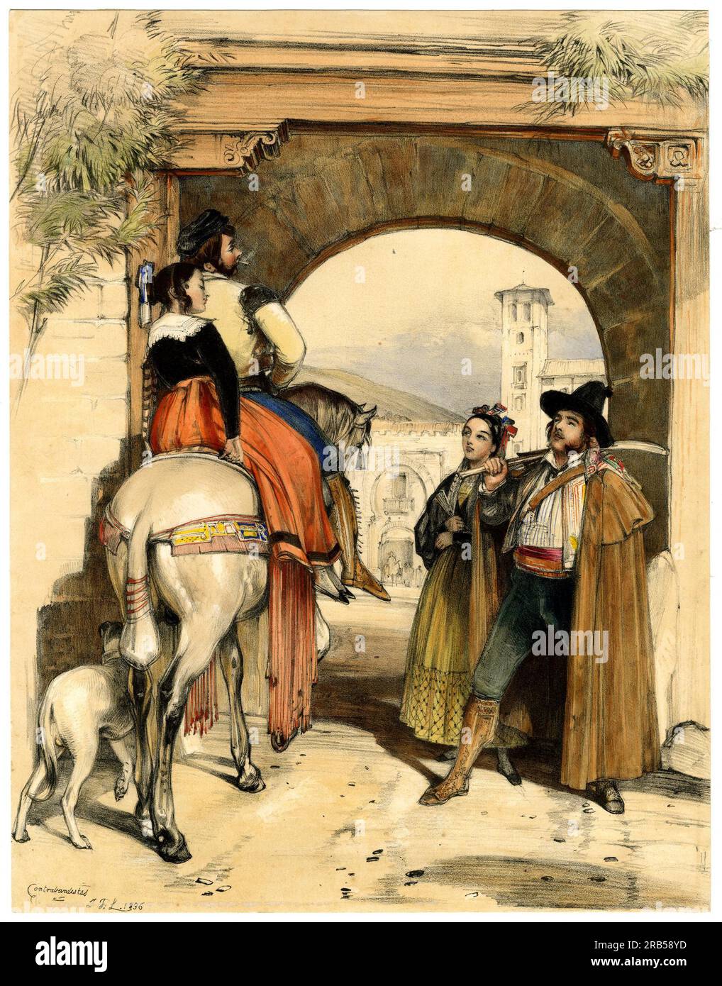 Contrabandistas 1836 by John Frederick Lewis Stock Photo