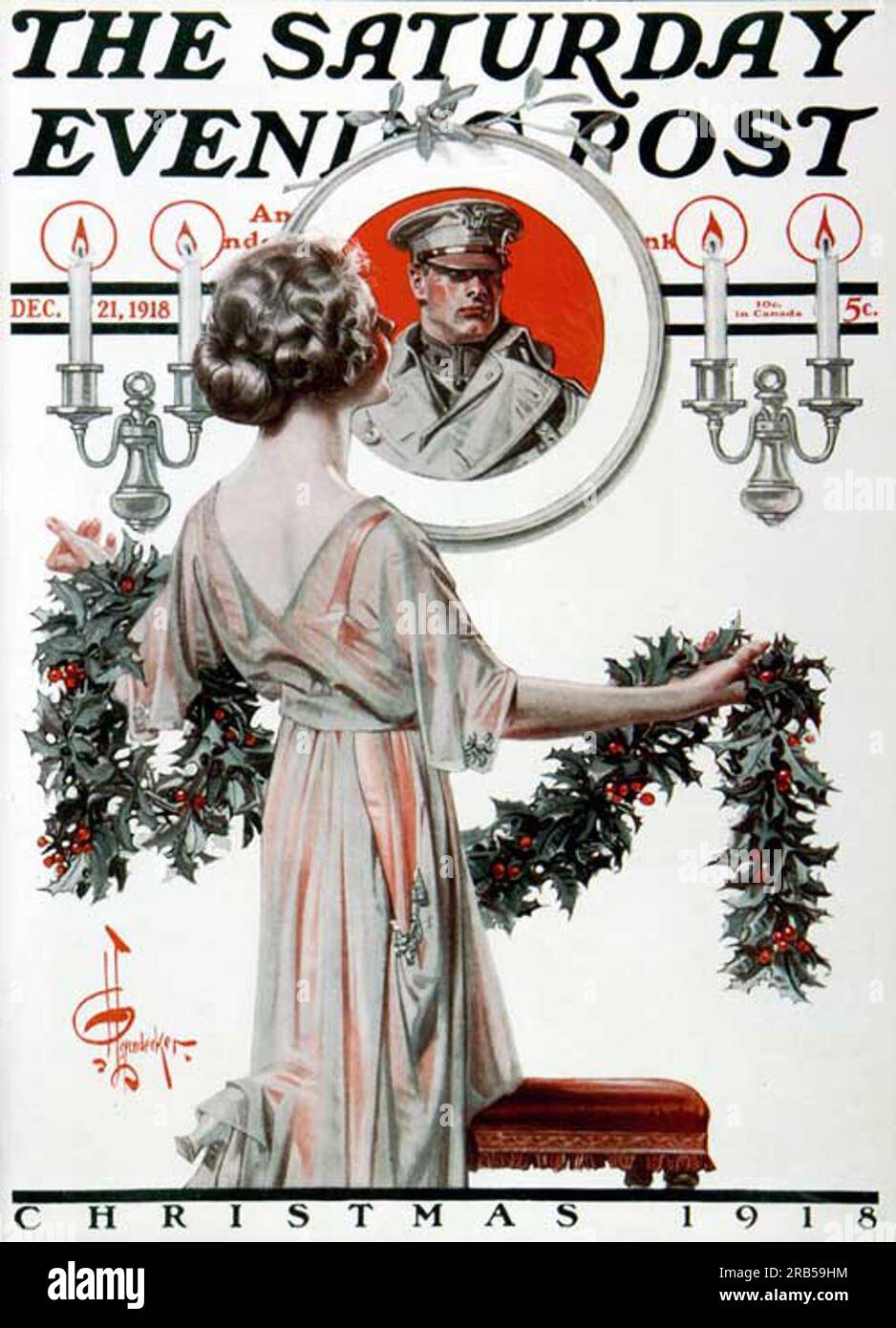 Hanging Holly, by J. C. Leyendecker. Saturday Evening Post Cover ...