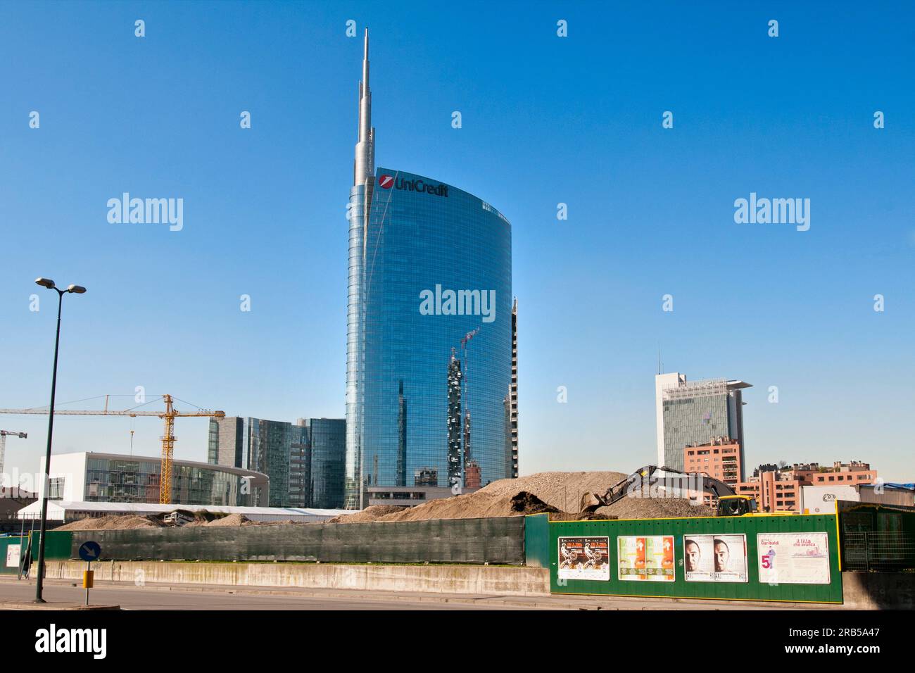 Torre unicredit. designed by cesar pirelli. porta nuova project. business center of Milan Stock Photo