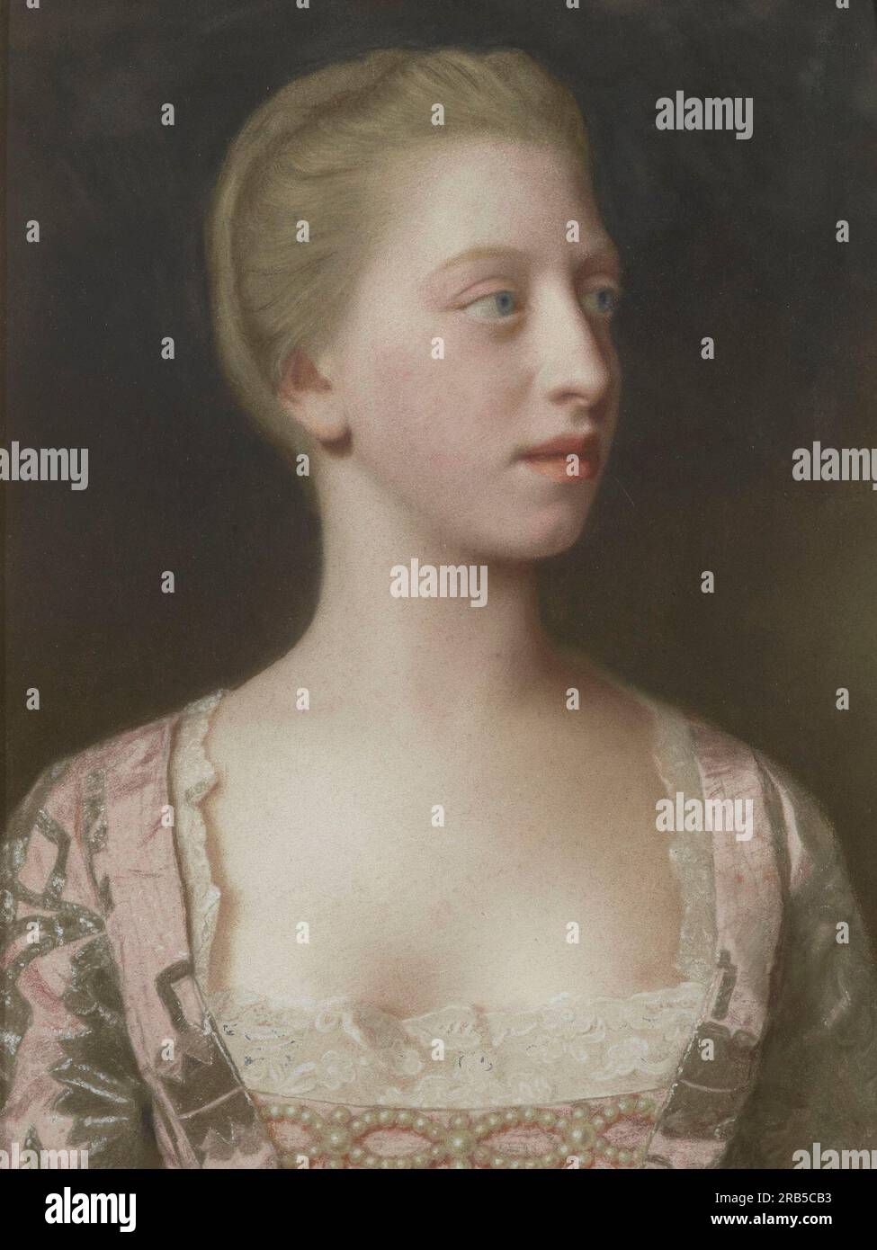 Portrait of Princess Augusta of Great Britain, Later Duchess of Brunswick 1754 by Jean-Étienne Liotard Stock Photo