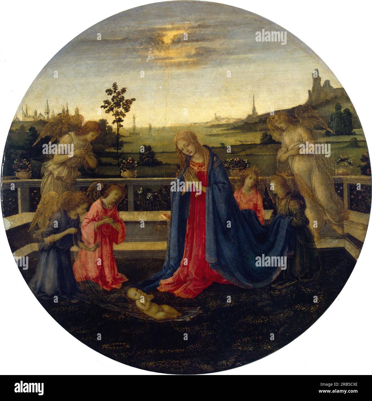 Adoration of the Child 1483 by Filippino Lippi Stock Photo - Alamy