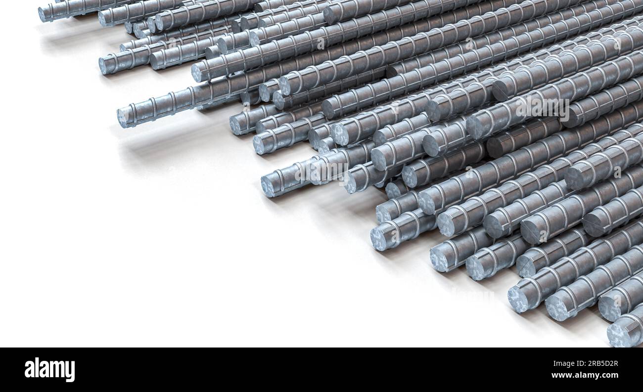 rebar on white background 3d render Stock Photo Alamy