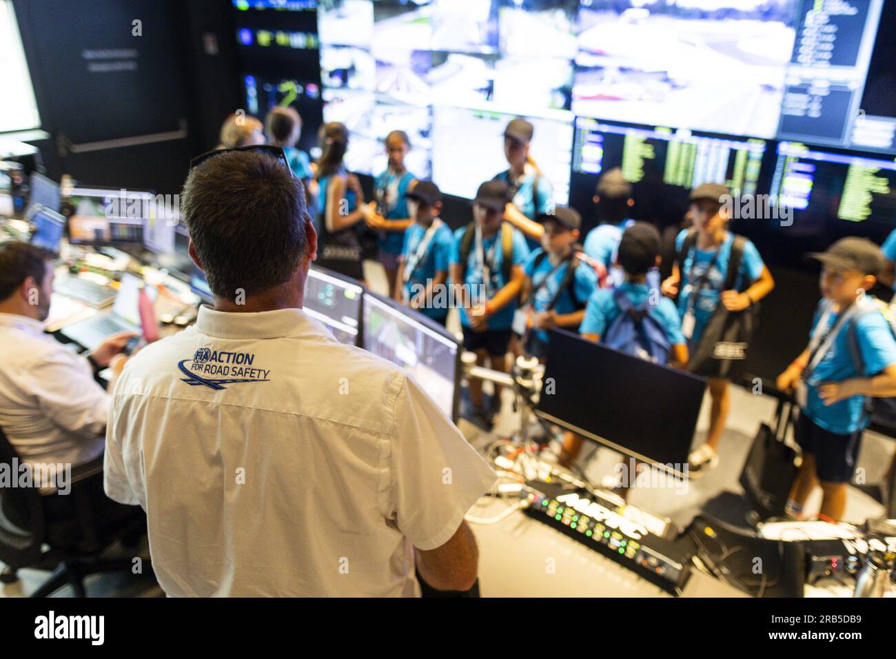 Kids visiting race control with Benoit DUPONT, Head of Circuit ...