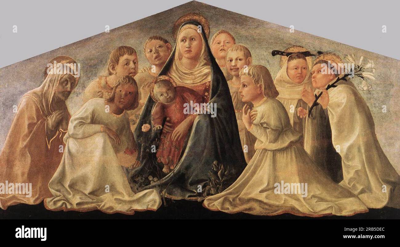 Madonna of Humility 1430 by Filippo Lippi Stock Photo