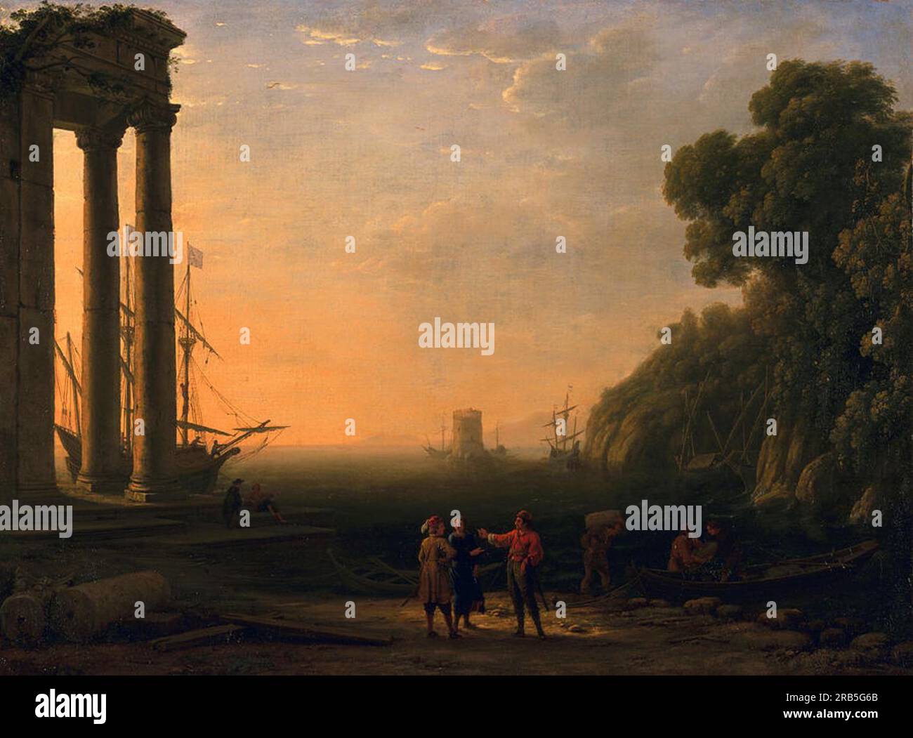 View of Seaport by Claude Lorrain Stock Photo