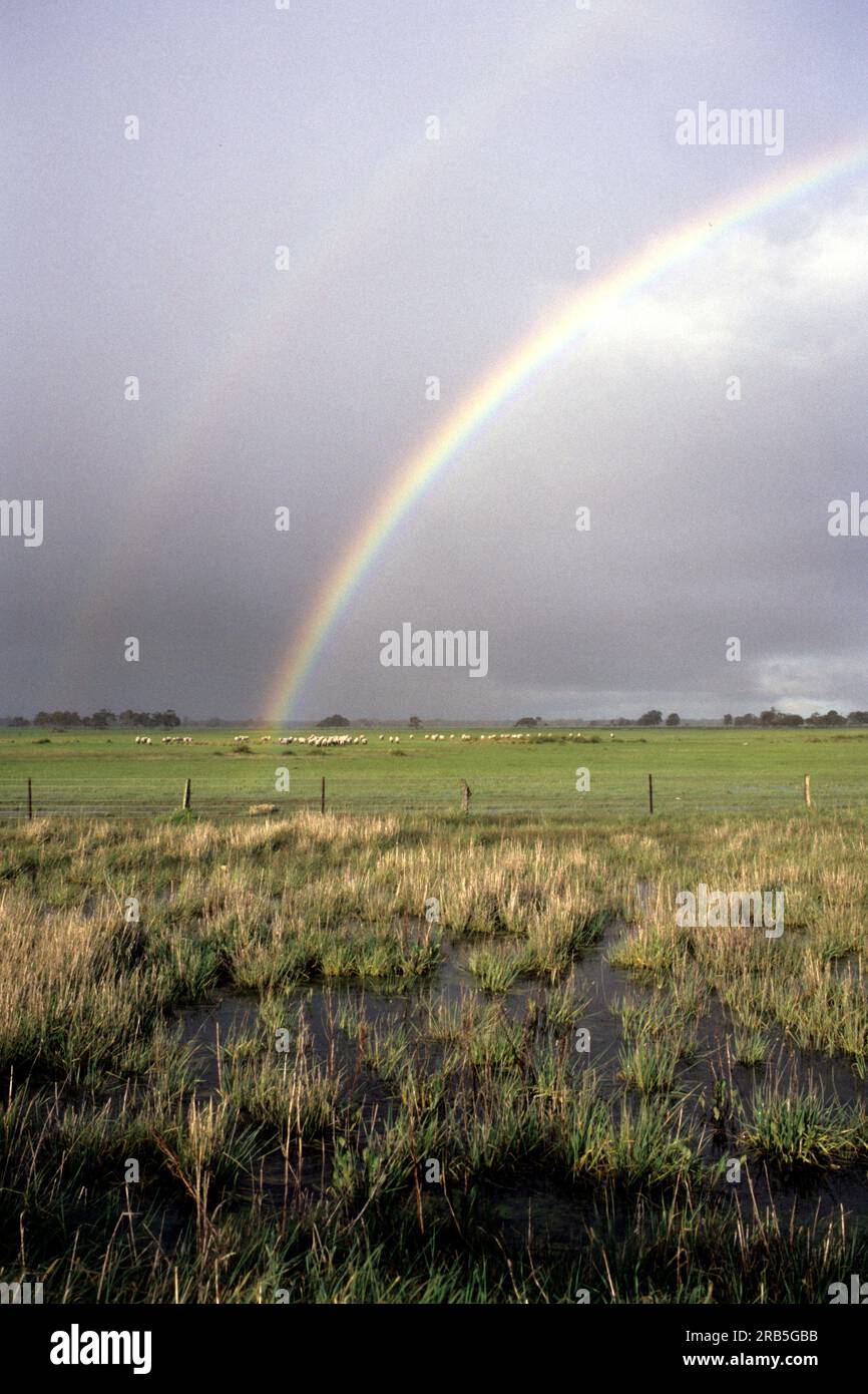 Rainbow. Countryside Near Adelaide. Australia Stock Photo
