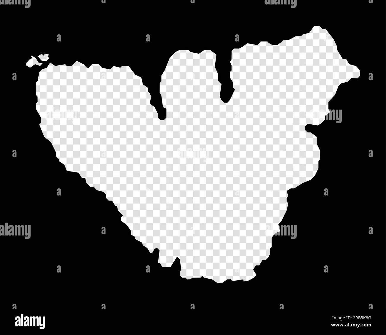 Stencil map of Moorea. Simple and minimal transparent map of Moorea