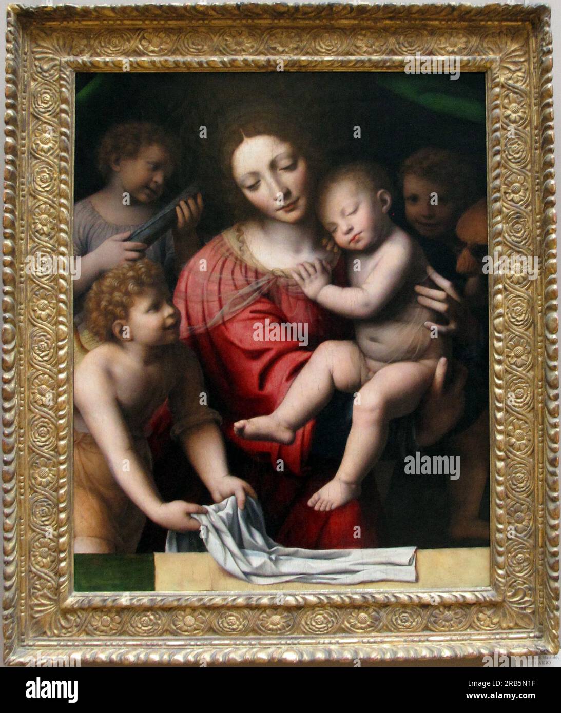 Madonna and Sleeping Child with Three Angels 1510 by Bernardino Luini ...