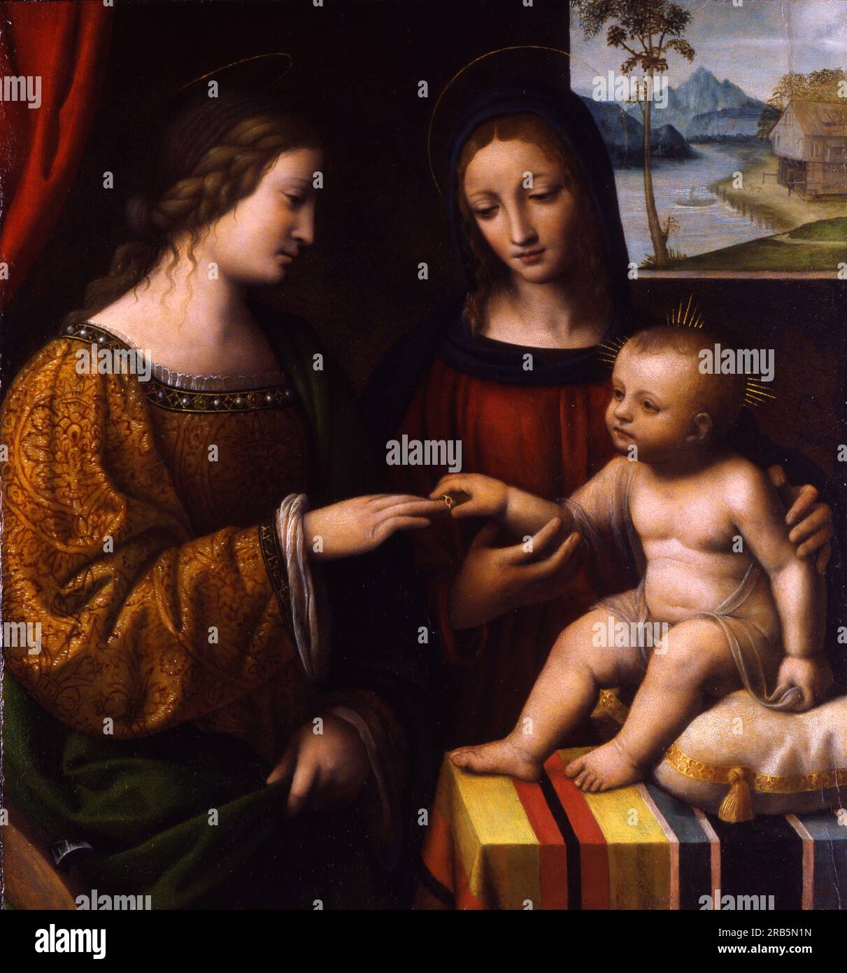 The Mystical Marriage of Saint Catherine 1520 by Bernardino Luini Stock ...