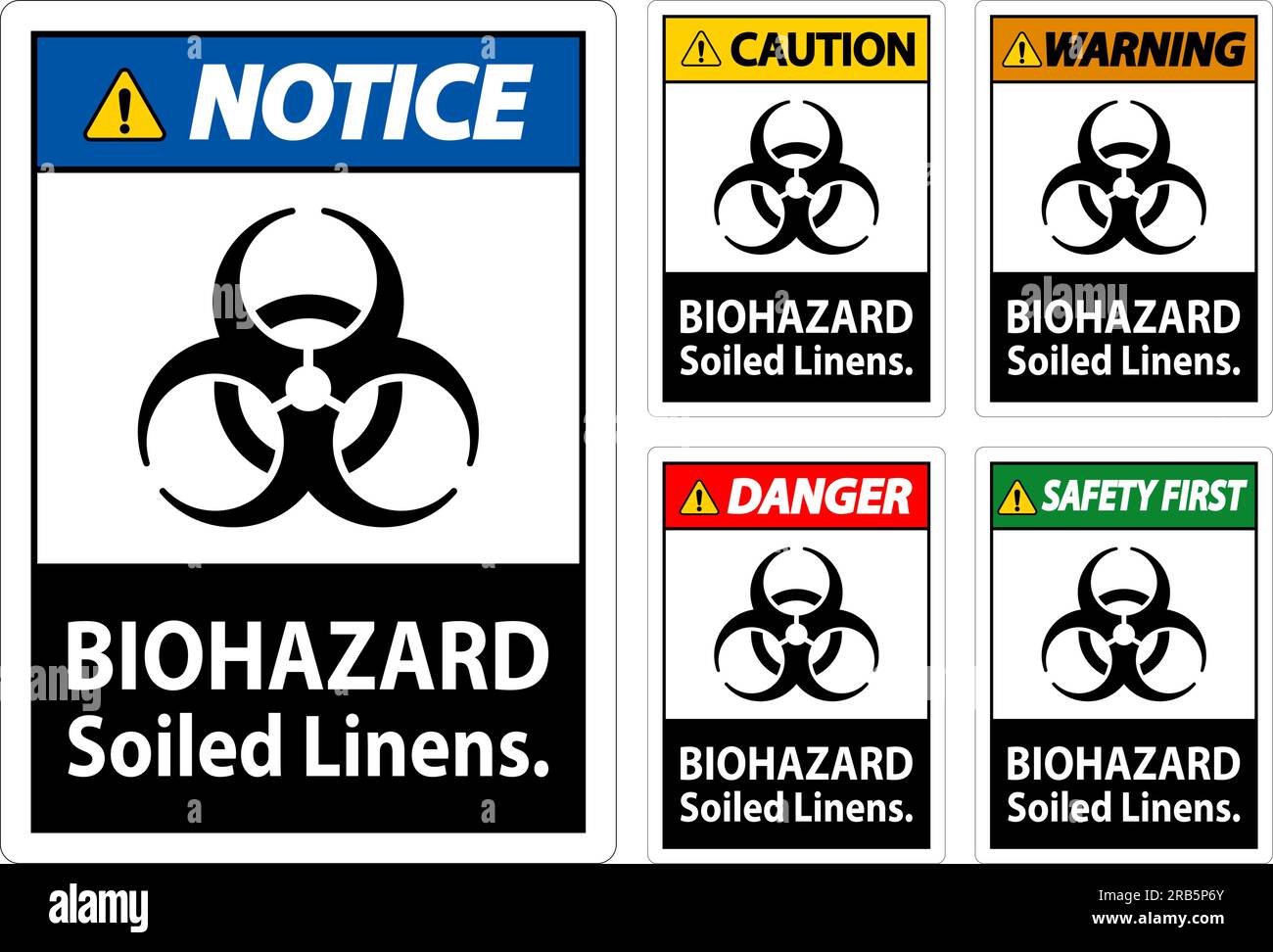 Biohazard Warning Label Biohazard Soiled Linens Stock Vector Image