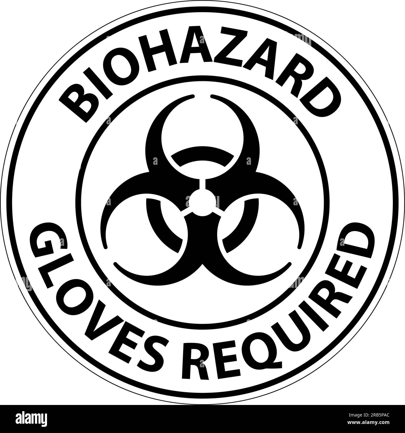 Biohazard Caution Label Biohazard Gloves Required Stock Vector Image