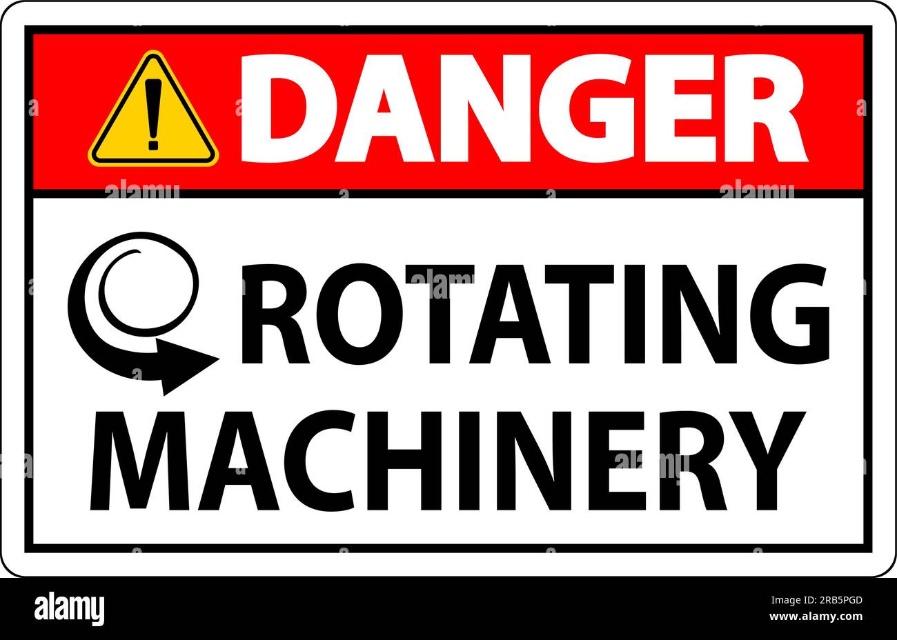 Danger Sign Rotating Machinery On White Background Stock Vector