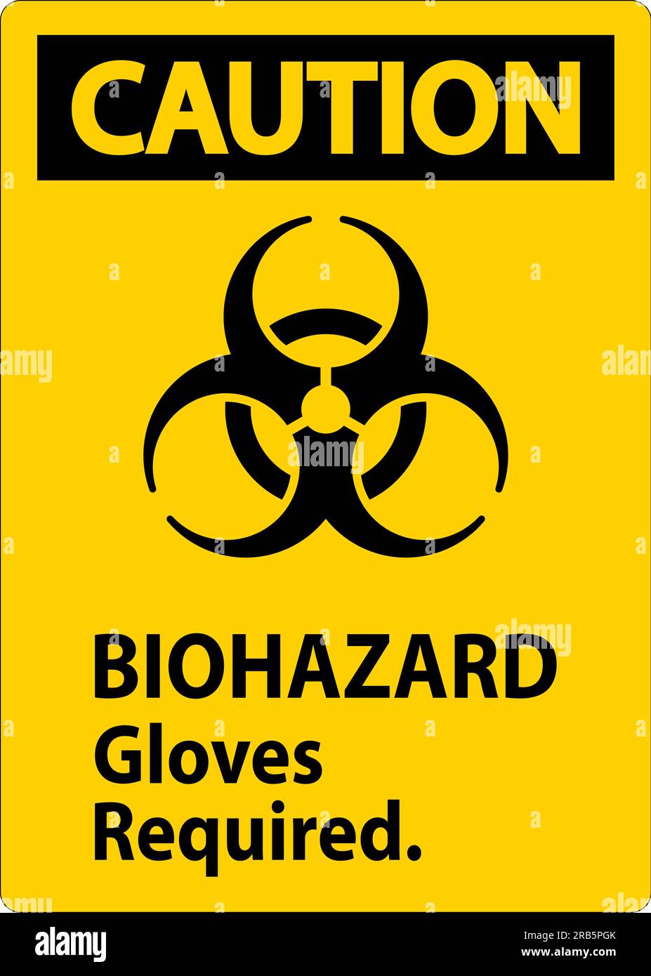 Biohazard Caution Label Biohazard Gloves Required Stock Vector Image
